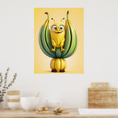 Poster Caractère de banane drôle (Cuisine)