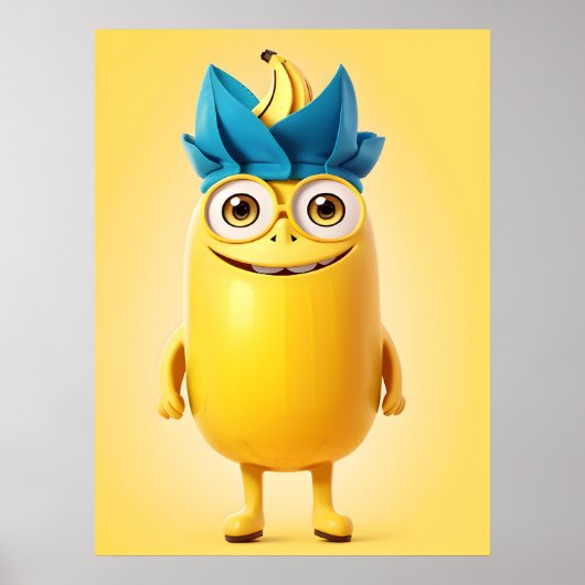 Poster Caractère de banane drôle (Devant)