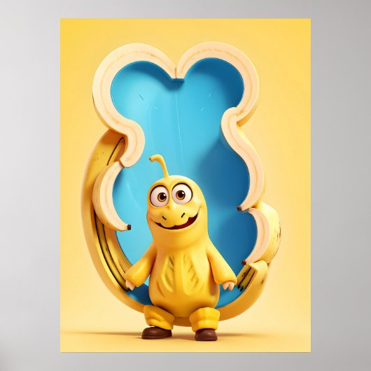 Poster Caractère de banane drôle (Devant)