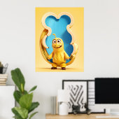 Poster Caractère de banane drôle (Bureau à domicile)