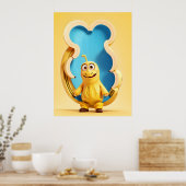 Poster Caractère de banane drôle (Cuisine)