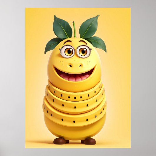 Poster Caractère de banane drôle (Devant)