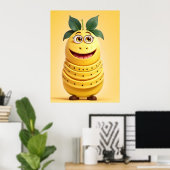 Poster Caractère de banane drôle (Bureau à domicile)
