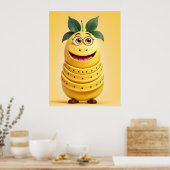 Poster Caractère de banane drôle (Cuisine)