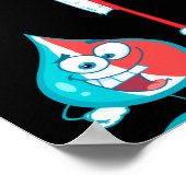 Poster Caractère De Dentifrice Tenant Une Brosse À Dos (Coin)