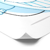 Poster Caractère de dessin de dent souriante Toujours flu (Coin)