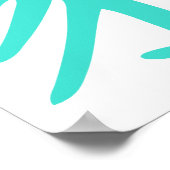 Poster Caractère de famille chinois turquoise, bleu-vert (Coin)