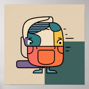 Poster Caractère de l'homme géomatrique Abstrait