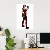 Poster Caractère Imaginaire féminin en rouge (Bureau à domicile)