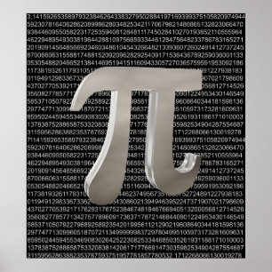 Poster Caractère pi métallique mignon