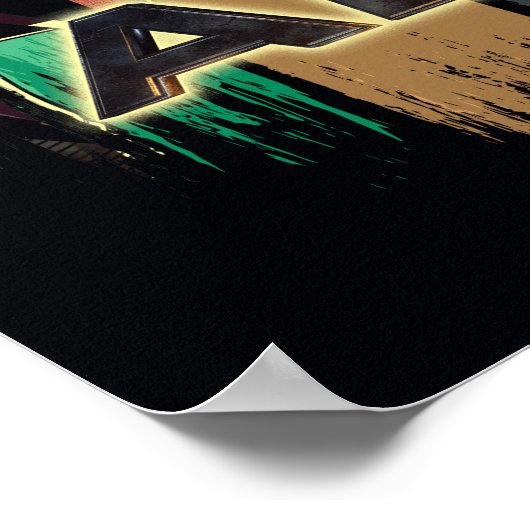 Poster Caractères Adam Noir En Grandes Tailles Graphique (Coin)