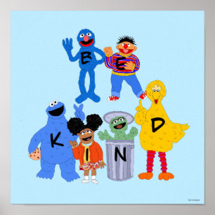 Poster Caractères de rue Sésame   Be Kind - Langue des si