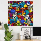 Poster Caractères graffitis colorés Motif (Bureau à domicile)