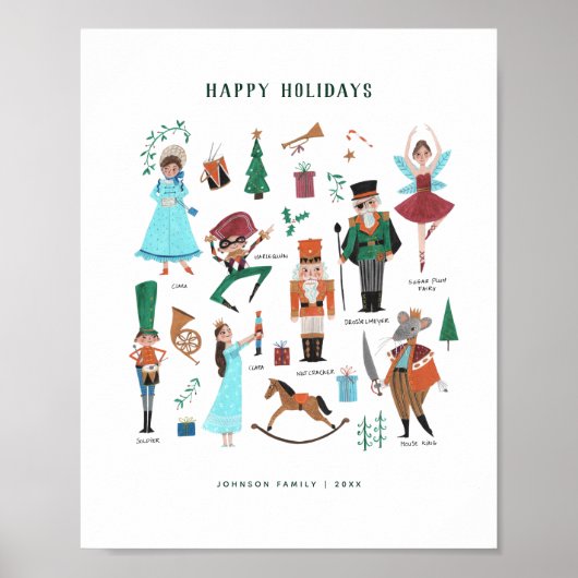 Poster Caractères mignons croupe ballet enfants (Devant)