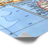 Poster " Caraïbes : 1962/à ce jour - carte des Antilles . (Coin)