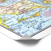 Poster " Caraïbes : 1970 - Carte détaillée des Antilles . (Coin)