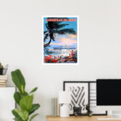 Poster Caraïbes, bateau de croisière, voyage vintage (Bureau à domicile)