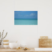Poster Caraïbes Horizon Tropical Turquoise Bleu (Cuisine)
