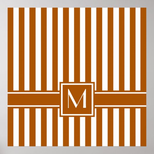 Poster Caramel Grille moderne avec Monogramme (Devant)