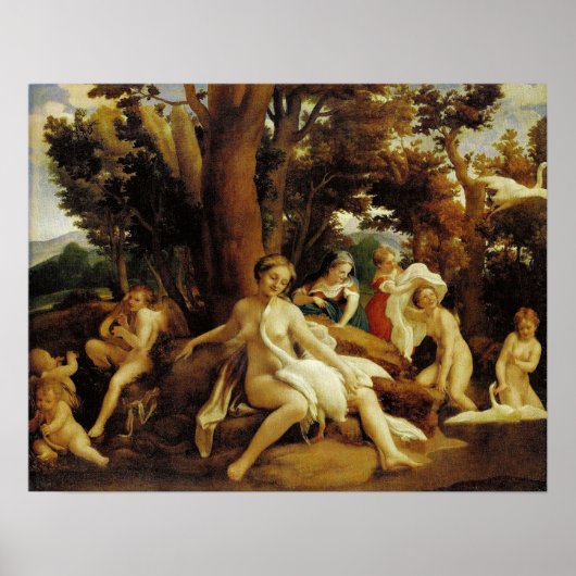 Poster Caravage - Léda et le Cygne (Devant)