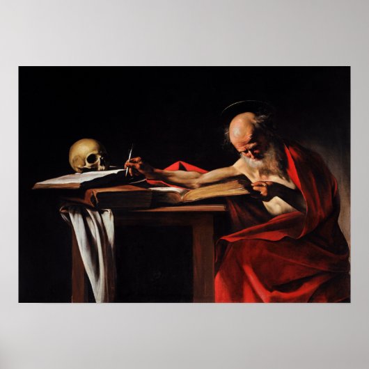 Poster Caravage - Saint Jérôme écrivant 1605 (Devant)