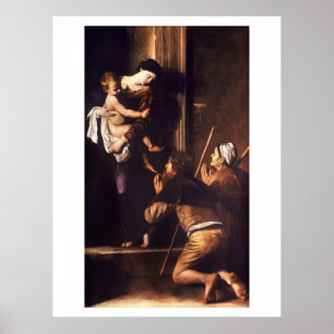 Poster Caravaggio 1604-1606 Madonna & Child di Loreto