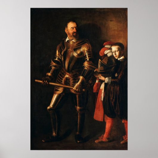 Poster Caravaggio - Alof De Wignacourt Et Sa Page 1608 (Devant)