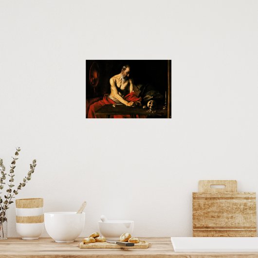 Poster Caravaggio - Écriture Saint Jérôme (Cuisine)