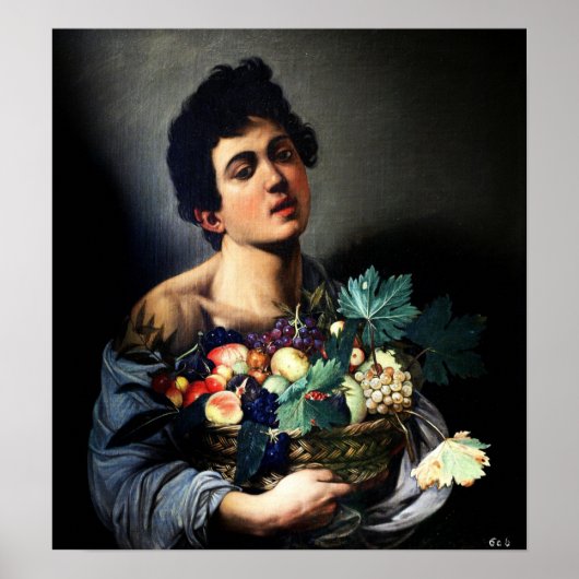 Poster Caravaggio - Garçon Avec Panier De Fruits 1593 (Devant)