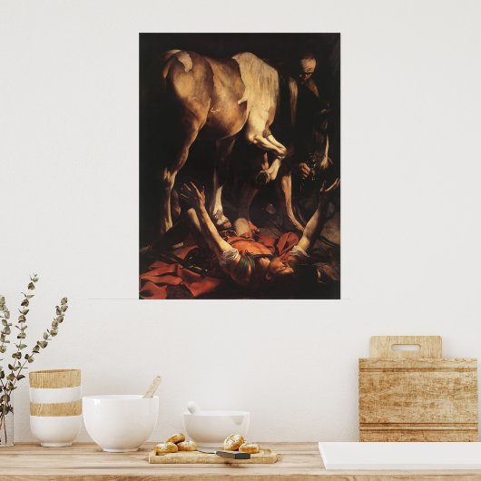Poster Caravaggio La Conversion À Damas (Cuisine)