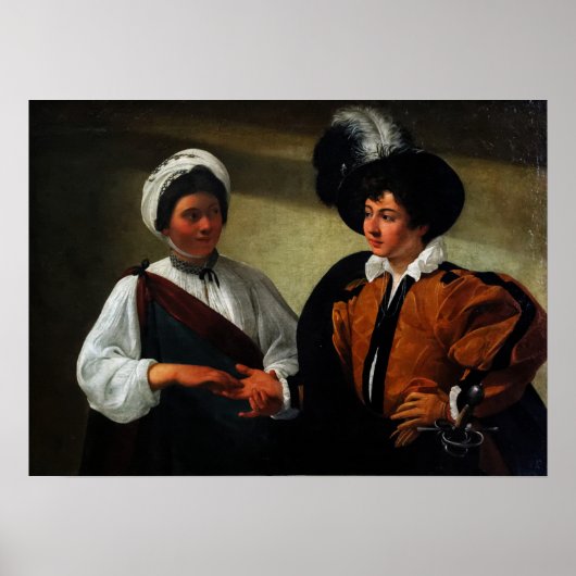 Poster Caravaggio - La Diseuse de bonne aventure (Devant)