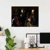 Poster Caravaggio Le déni de Saint Pierre (Bureau à domicile)