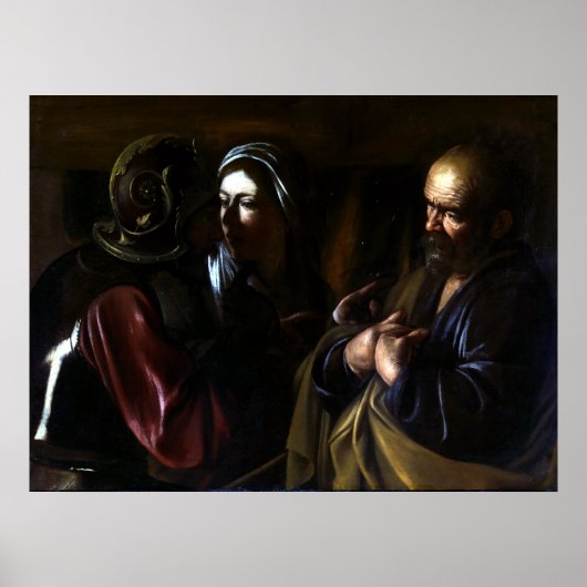 Poster Caravaggio Le déni de Saint Pierre (Devant)