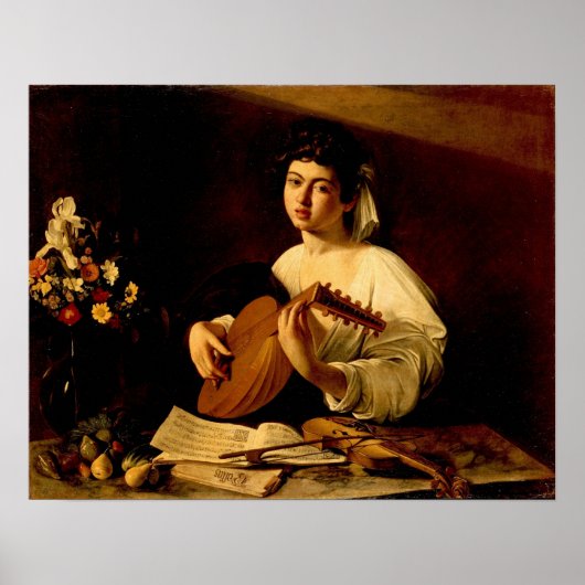 Poster Caravaggio - Le Joueur de Luth (Devant)