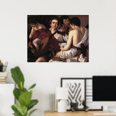 Poster Caravaggio Les Musiciens (Bureau à domicile)