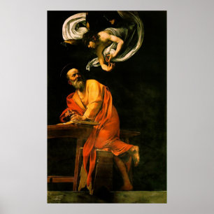 Poster Caravaggio L'Inspiration De Saint Matthieu