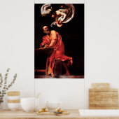 Poster Caravaggio : L'inspiration de Saint Matthieu (Cuisine)