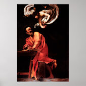 Poster Caravaggio : L'inspiration de Saint Matthieu (Devant)