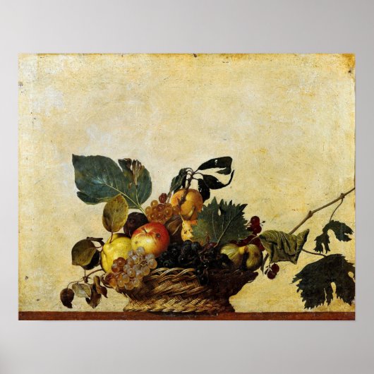 Poster Caravaggio - Panier De Fruits 1596 (Devant)