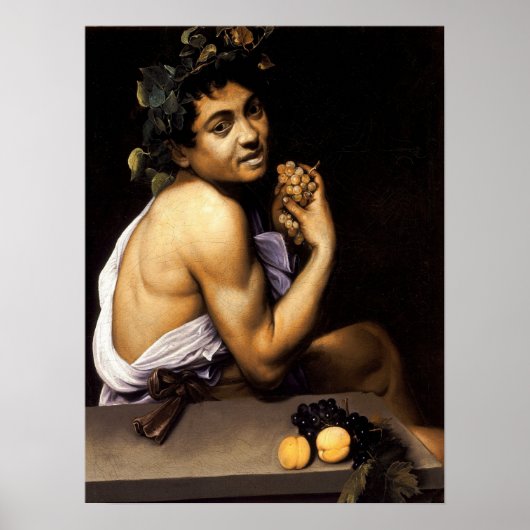 Poster Caravaggio - Young Sick Bacchus 1593 (Devant)