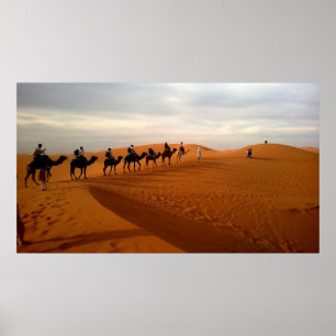 Poster Caravane de Camel désert beaux paysages
