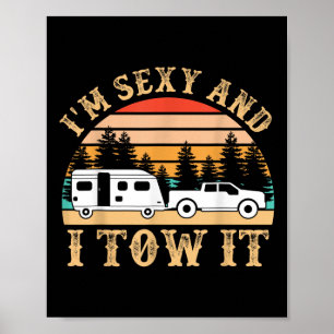 Poster Caravane de camping drôle Im Y et je la remorque C