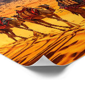 Poster Caravane de chameaux dans le désert (Coin)