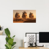 Poster Caravane des âmes perdues dans le désert de soie (Bureau à domicile)