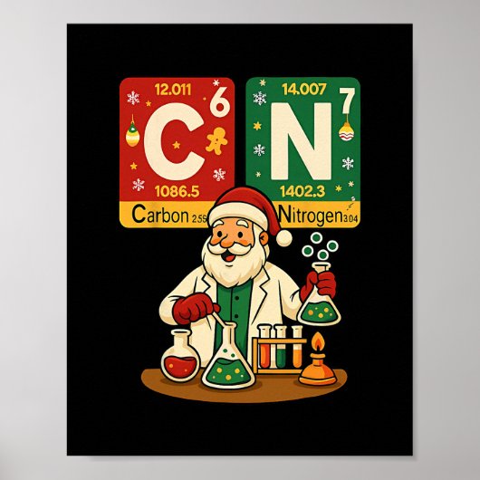 Poster Carbone Azote 67 Mème Professeur Science Périodiqu (Devant)