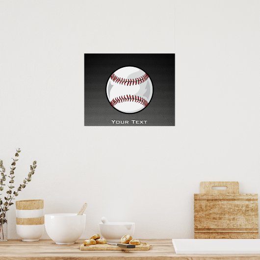 Poster Carbone fibre look Baseball (Cuisine)