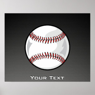 Poster Carbone fibre look Baseball