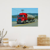 Poster Carburant rouge Truck & Lake Driving Art Imprimer (Cuisine)