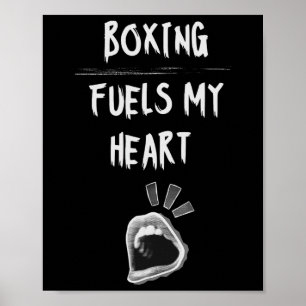 Poster Carburants de boxe Mon coeur Punching Sac Gants En