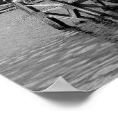 Poster Cardiff Bay, Cardiff, Pays de Galles - Noir et bla (Coin)